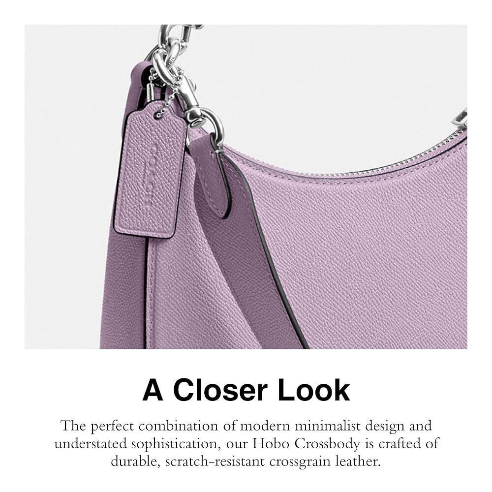 Coach Unisex Hobo Crossbody Bag Signature Canvas Soft Purple CJ842 - Picture 4 of 4